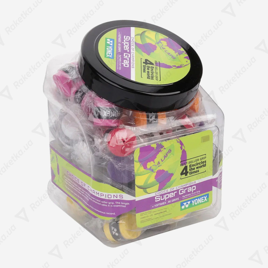 Yonex AC102-60 Super Grap Overgrip Bucket Pack 60pcs - купить в
